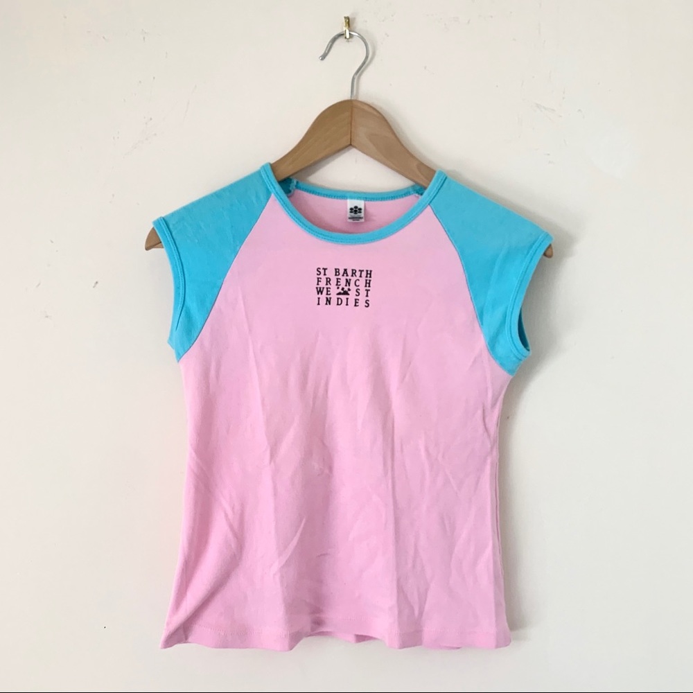 90s/2000s Style Cap Sleeved Logo Tee